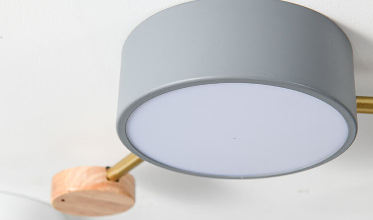 Scandinavian Minimalist Solid Wood Iron LED Flush Mount Light