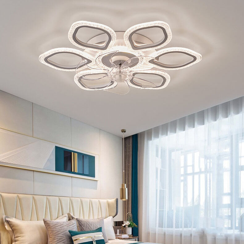 Scandinavian Modern Minimalist Flower Petals LED Ceiling Fan Light