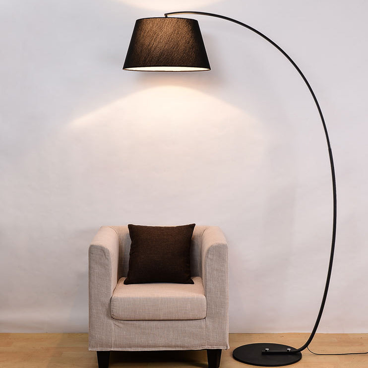 Modern Light Luxury Wrought Iron Curved Cylinder Floor Lamp - 1-Light Stand