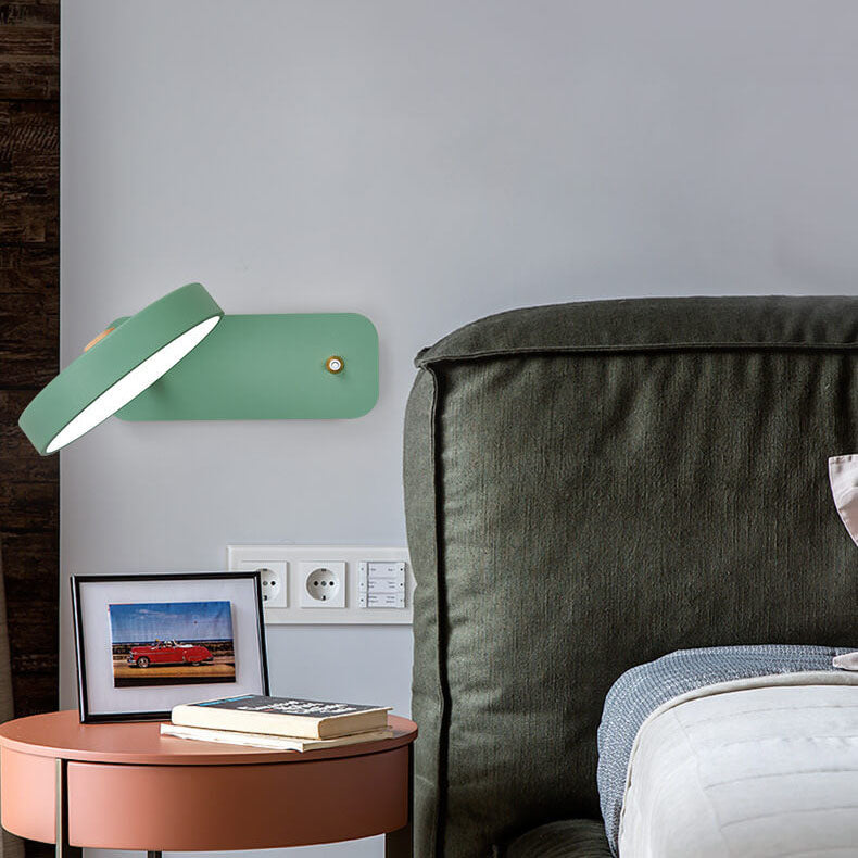 Nordic Round Rotatable LED Wall Sconce Lamp - Modern Reading Light, Adjustable Lighting Fixture, Stylish Wall Decor