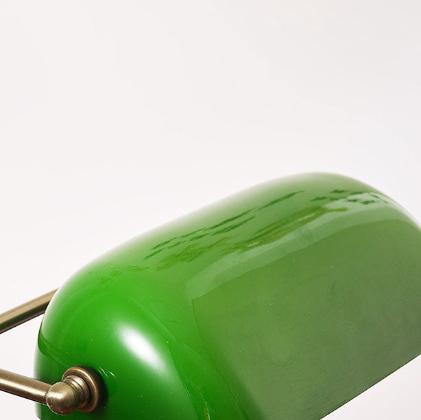 Traditional Vintage Solid Wood Glass Bank Zipper 1-Light Table Lamp