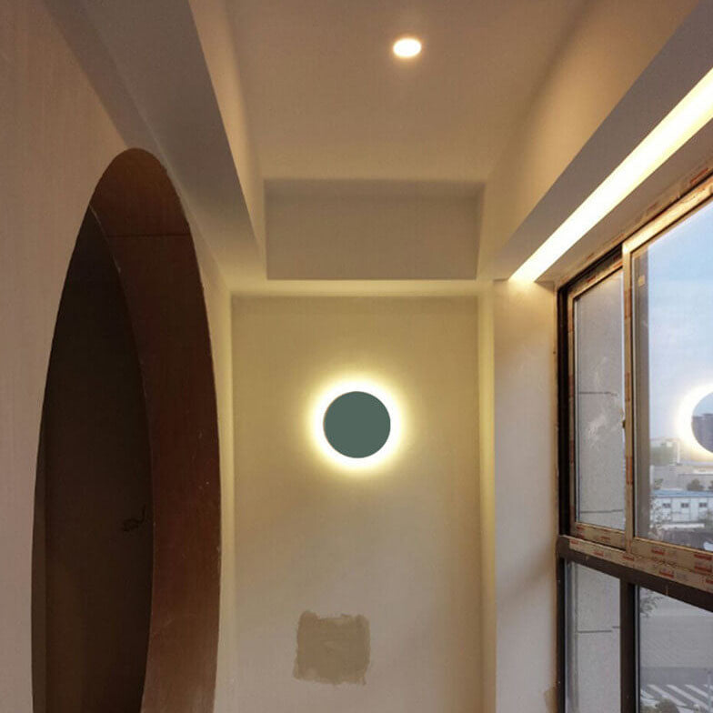 Colorful Modern Minimalist Round Iron LED Wall Sconce Lamp