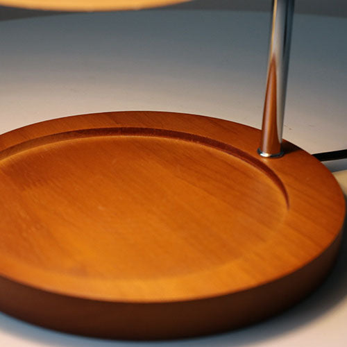 Contemporary Retro Glass Dome Table Lamp - Solid Wood & Metal Base, 1-Light Melting Wax Design
