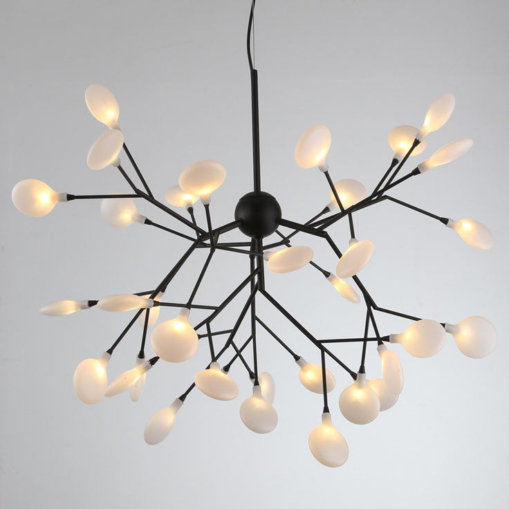 Modern Metal Branches 27/36 Light Fireflies LED Chandelier - Elegant Lighting Fixture for Home Decor, Energy-Efficient Design, Contemporary Ceiling Lights