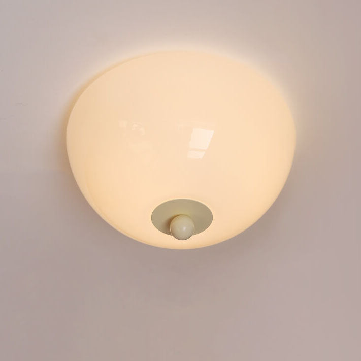 Nordic Minimalist 4-Light Iron Round Glass Shade Flush Mount Ceiling Light
