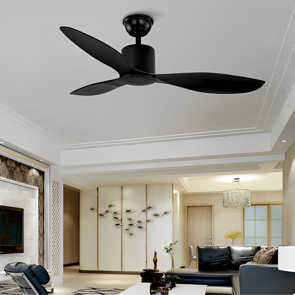 3 Blades Mute LED Dimmable Ceiling Fan with Remote Control, Modern Light Fixture