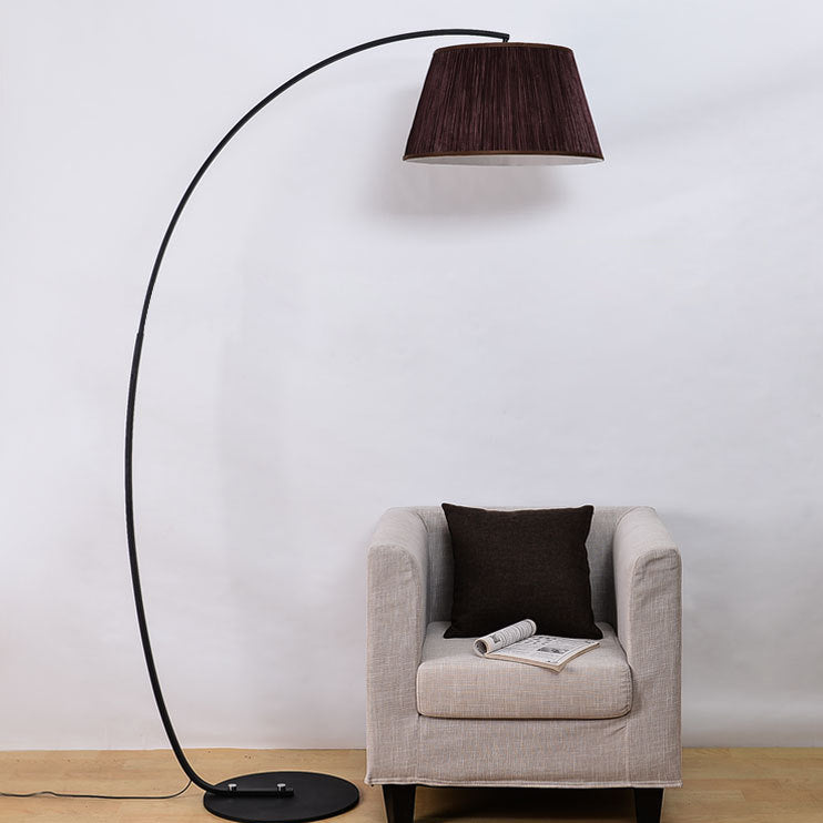 Modern Light Luxury Wrought Iron Curved Cylinder Floor Lamp - 1-Light Stand