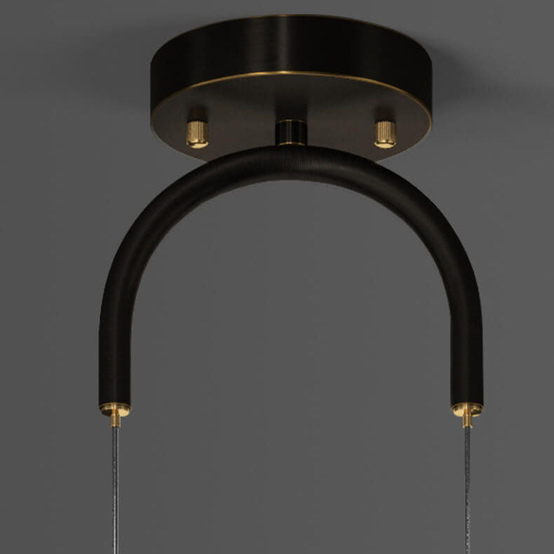 European Light Luxury Iron Brass LED Chandelier for Kitchen Island