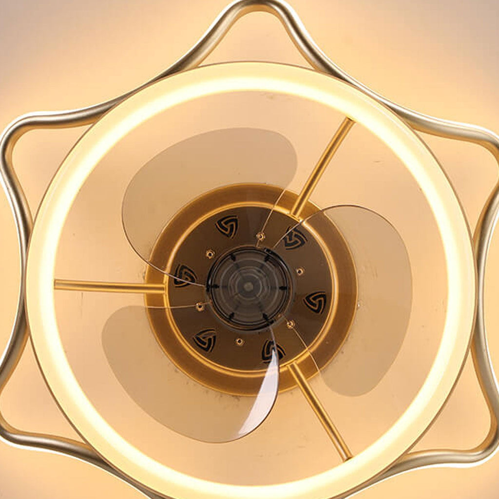 Nordic Light Luxury Round Wrought Iron LED Ceiling Fan Light