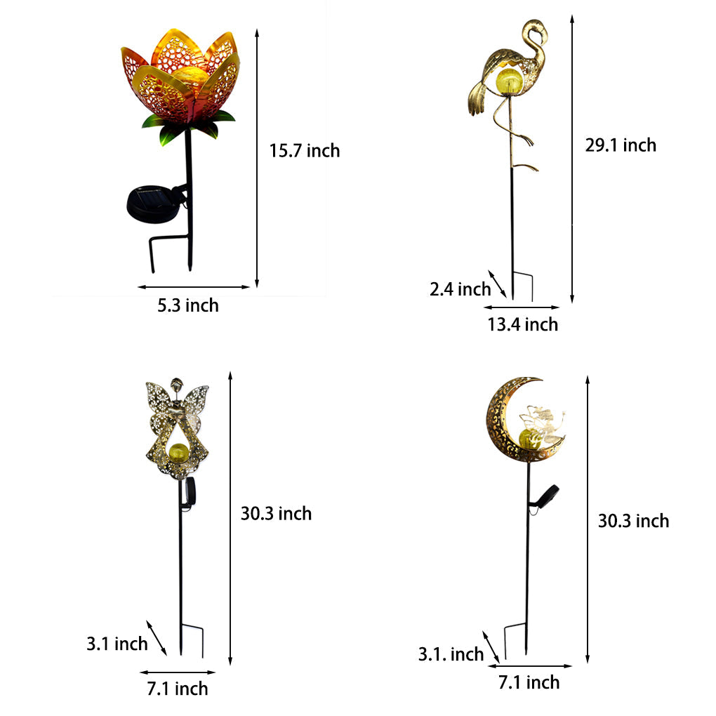Mystical Moon & Sun Flame Iron Hollow Solar Garden Light