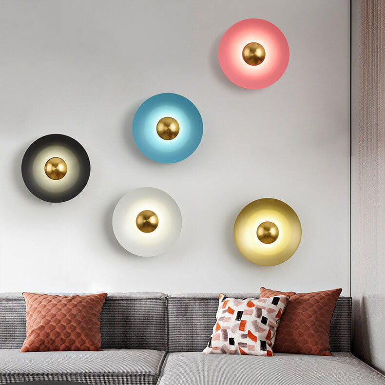 Nordic Multicolor LED Wall Sconce - Round Disc Design
