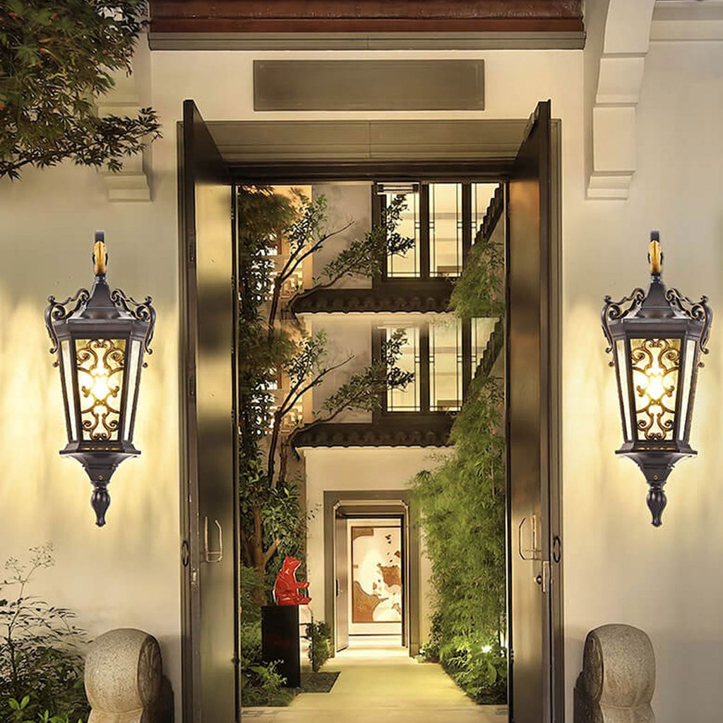 European Palace Outdoor Waterproof Wall Sconce Lamp - 1-Light Decorative Fixture for Gardens and Patios