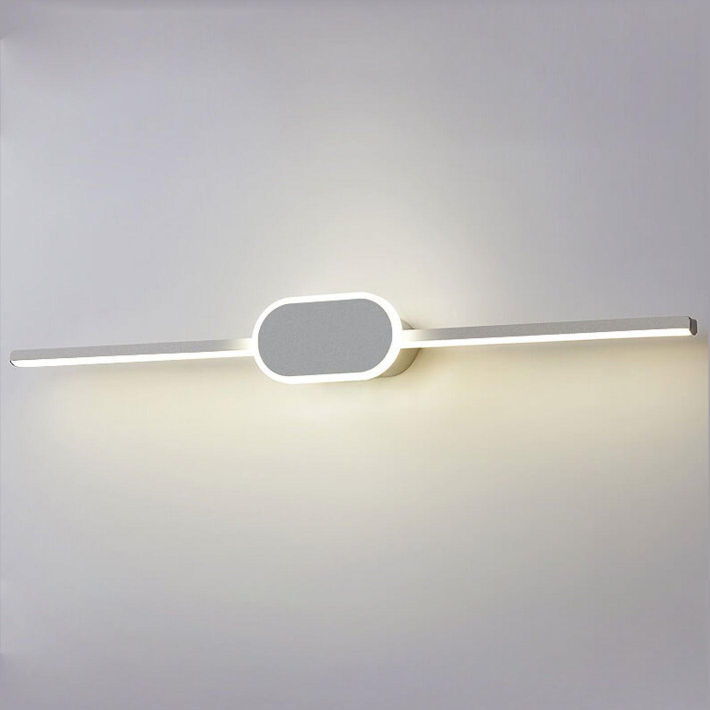 Modern Minimalist Oval Base LED Wall Sconce - Long Strip Design Vanity Light