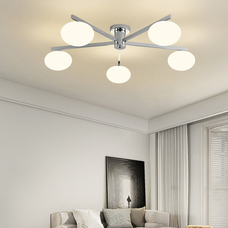 Nordic Light Luxury Glass Ball Semi-Flush Mount Ceiling Light - 3/4/5 Lights