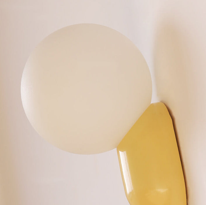 Macaron Cream Resin Glass Ball Wall Sconce Lamp - 1-Light Modern Decor