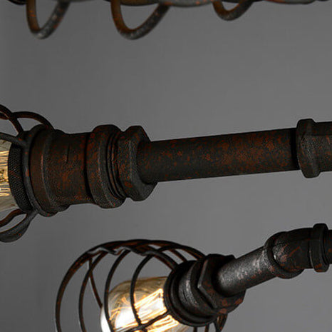Industrial Vintage Iron Flush Mount Ceiling Light - 4/6/8 Lights