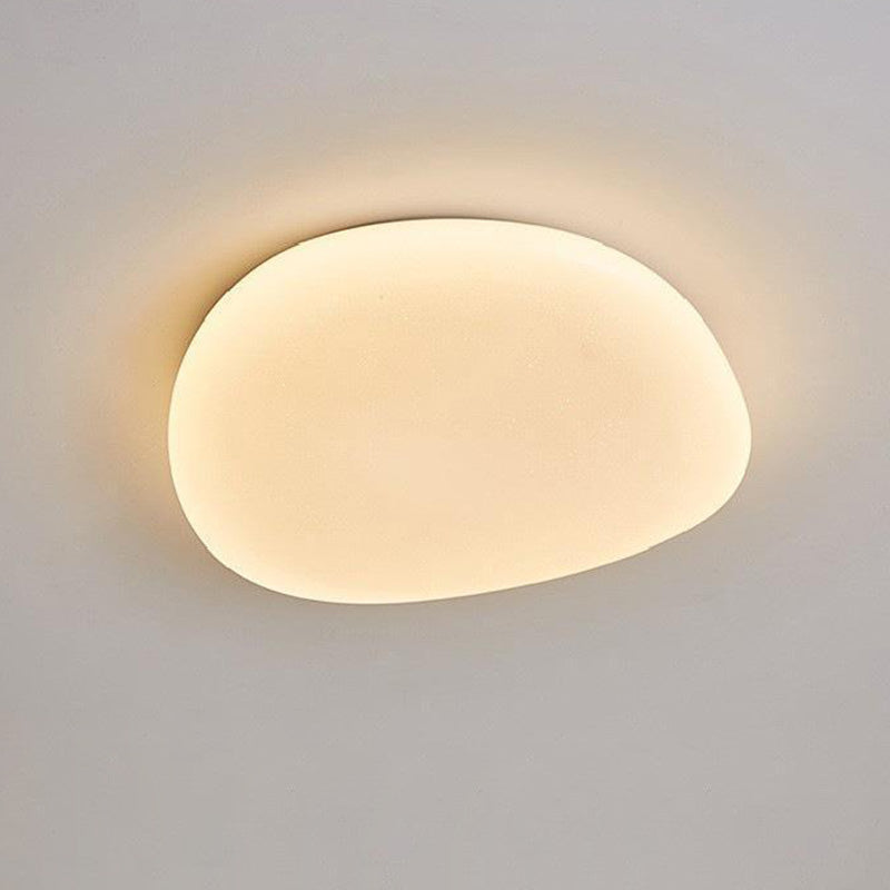 Modern Minimalist Pebble Shape LED Flush Mount Ceiling Light for Bedroom
