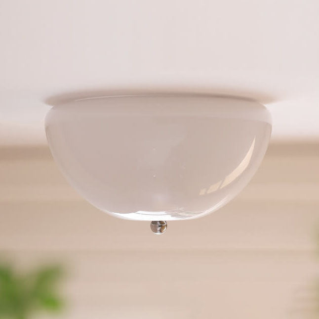 Nordic Minimalist 4-Light Iron Round Glass Shade Flush Mount Ceiling Light