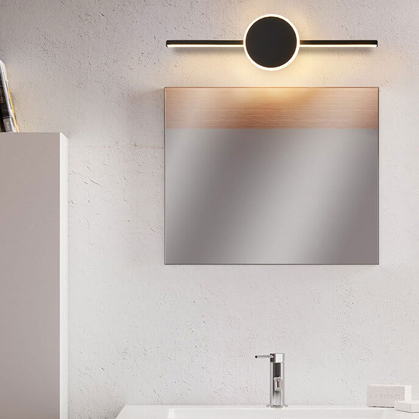 Nordic Minimalist LED Wall Sconce - Long Disc Vanity Light