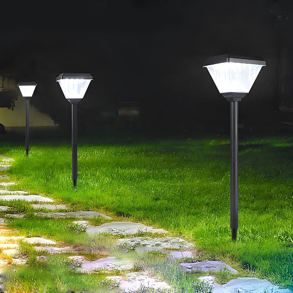 27.6-Inch Modern Black LED Solar Pathway Light - Eco-Friendly Outdoor Lighting