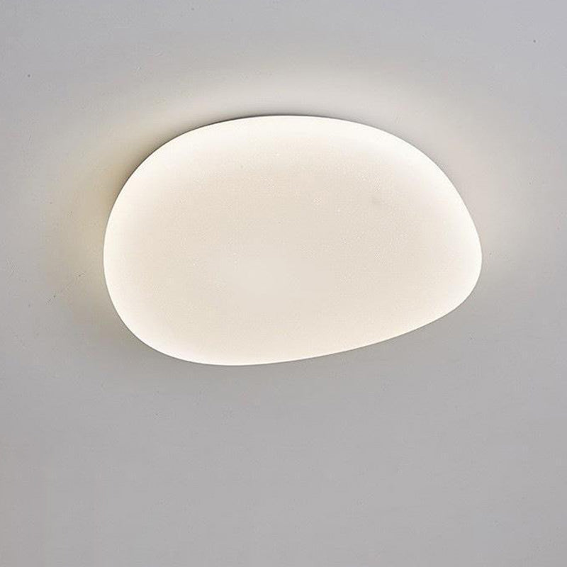 Modern Minimalist Pebble Shape LED Flush Mount Ceiling Light for Bedroom