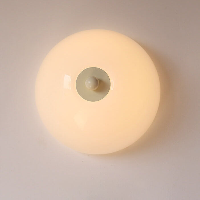 Nordic Minimalist 4-Light Iron Round Glass Shade Flush Mount Ceiling Light