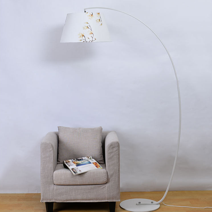 Modern Light Luxury Wrought Iron Curved Cylinder Floor Lamp - 1-Light Stand