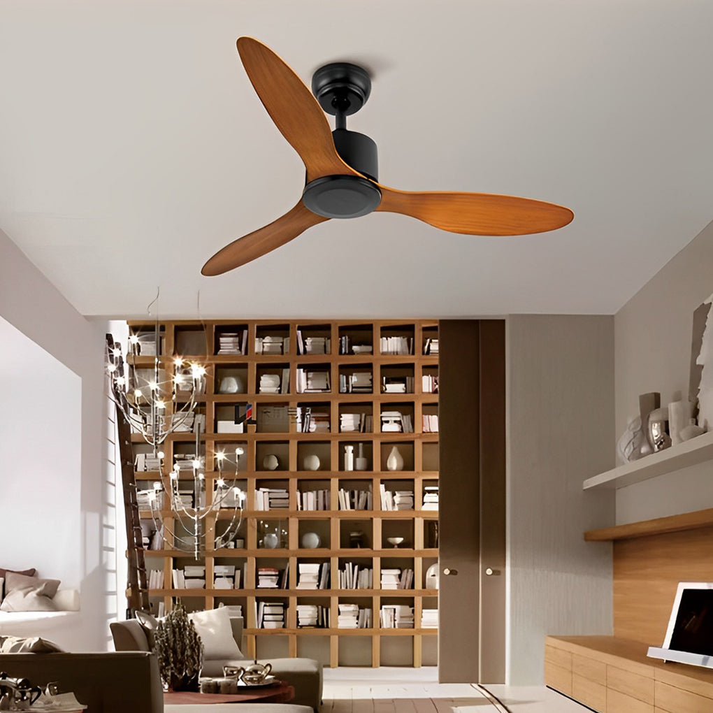 3 Blades Mute LED Dimmable Ceiling Fan with Remote Control, Modern Light Fixture
