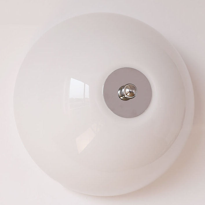 Nordic Minimalist 4-Light Iron Round Glass Shade Flush Mount Ceiling Light