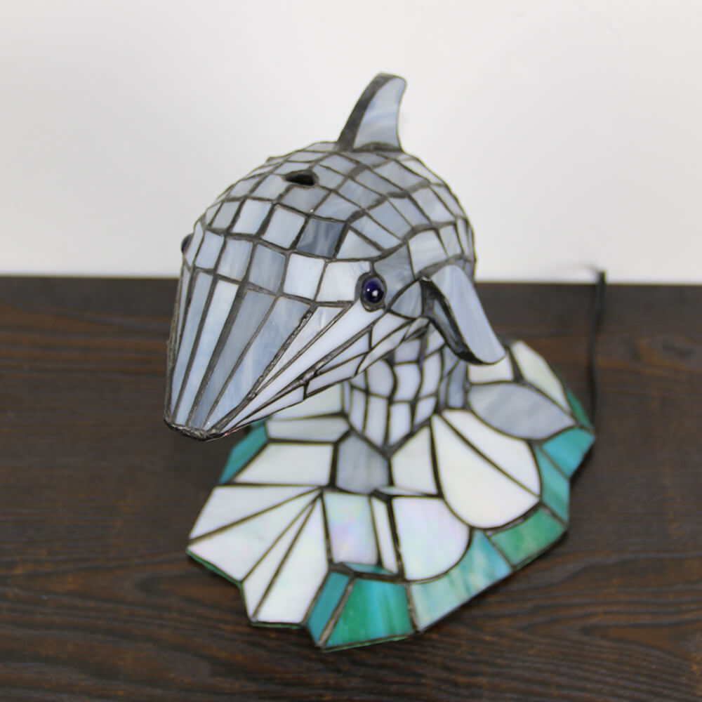 Tiffany Style Stained Glass Animal Table Lamp - Decorative 1-Light Illumination
