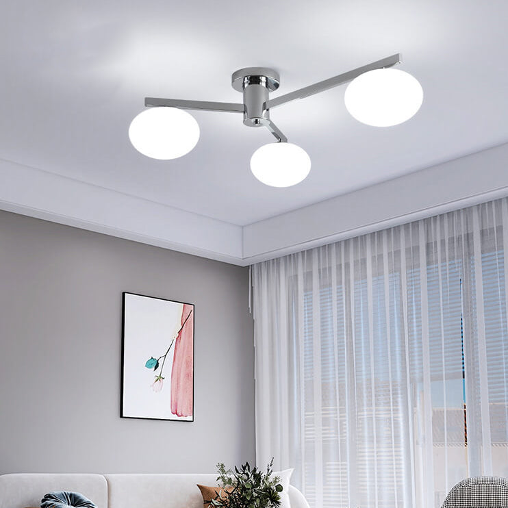 Nordic Light Luxury Glass Ball Semi-Flush Mount Ceiling Light - 3/4/5 Lights