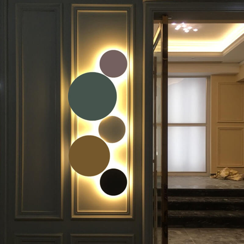 Colorful Modern Minimalist Round Iron LED Wall Sconce Lamp
