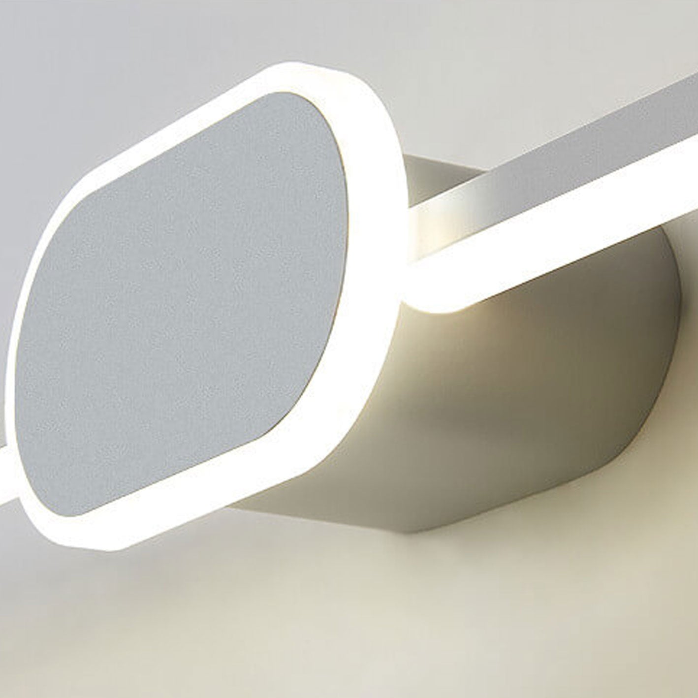 Modern Minimalist Oval Base LED Wall Sconce - Long Strip Design Vanity Light