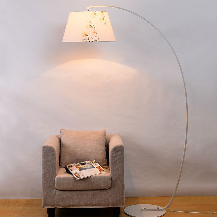 Modern Light Luxury Wrought Iron Curved Cylinder Floor Lamp - 1-Light Stand