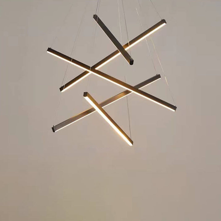 Nordic Luxury Iron Aluminum Geometric LED Chandelier