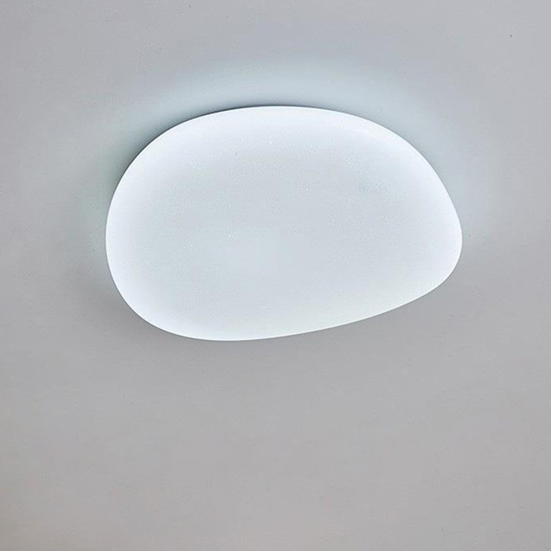 Modern Minimalist Pebble Shape LED Flush Mount Ceiling Light for Bedroom