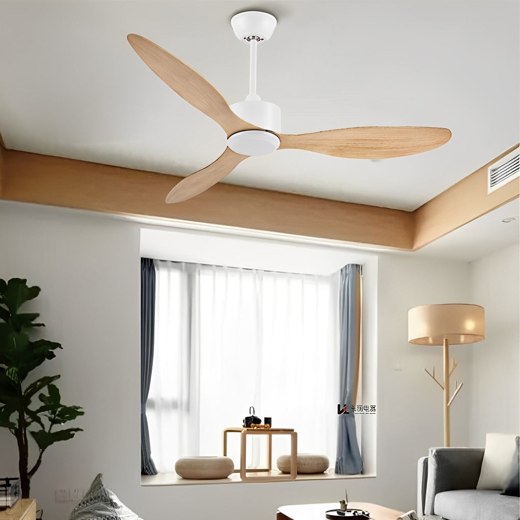 3 Blades Mute LED Dimmable Ceiling Fan with Remote Control, Modern Light Fixture