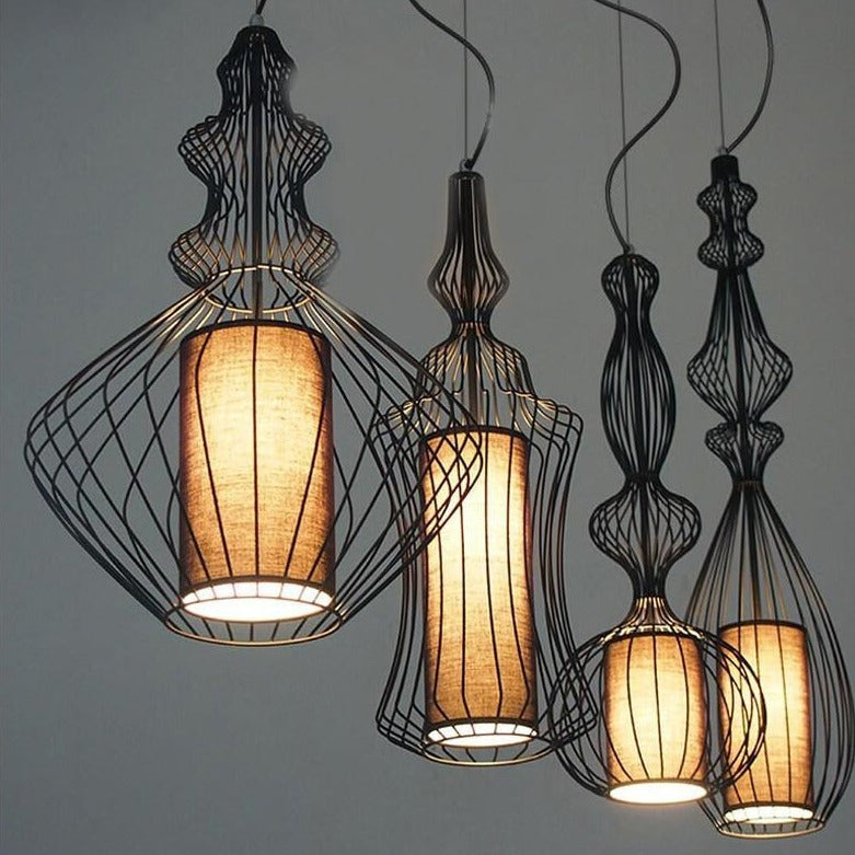 Industrial Retro Metal Birdcage Lantern Light Pendant