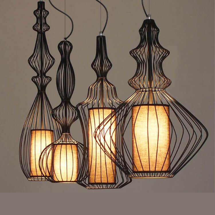 Industrial Retro Metal Birdcage Lantern Light Pendant