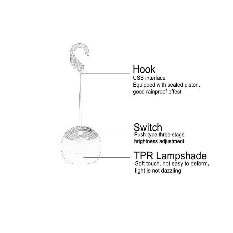 Modern Minimalist USB Rechargeable LED Camping Tent Light