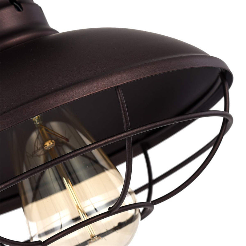 Contemporary Industrial Semi-Flush Mount Iron Light for Living Room
