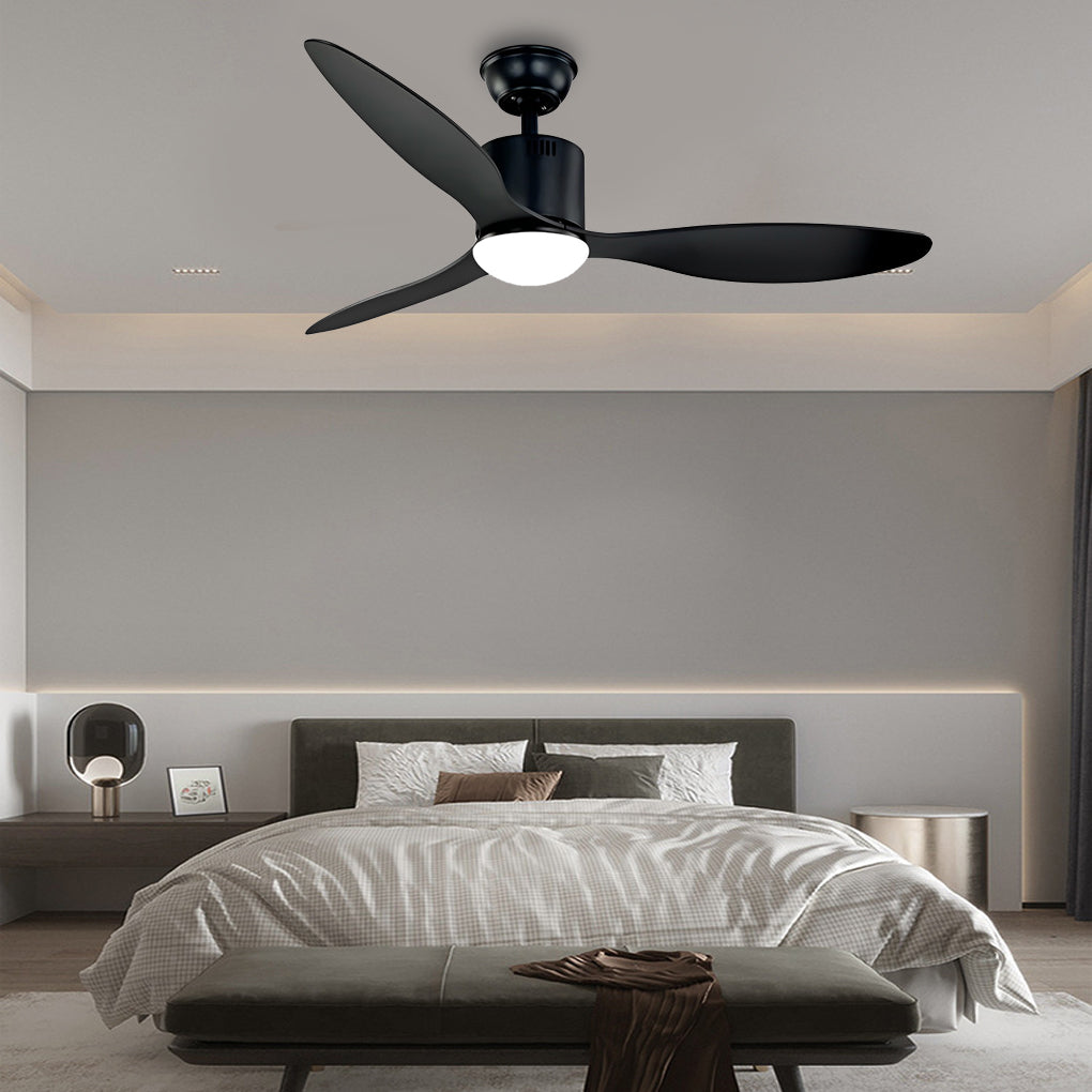 3 Blades Mute LED Dimmable Ceiling Fan with Remote Control, Modern Light Fixture