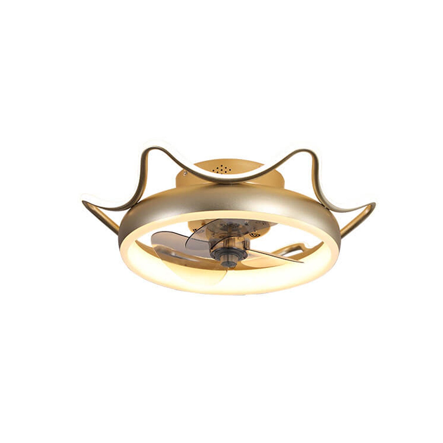 Nordic Light Luxury Round Wrought Iron LED Ceiling Fan Light