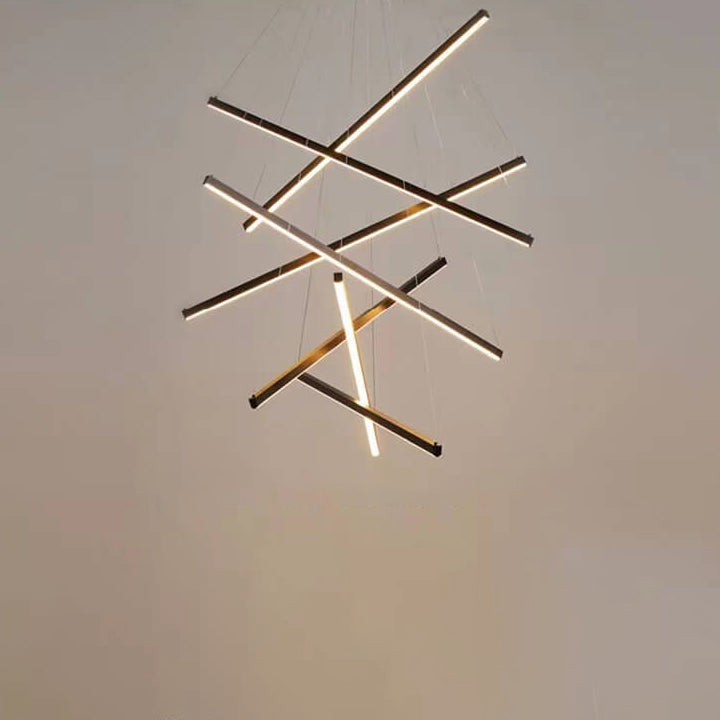 Nordic Luxury Iron Aluminum Geometric LED Chandelier