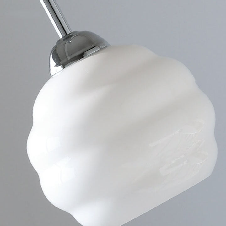 Vintage French Glass Round Tart Pendant Light - 1-Light Elegance