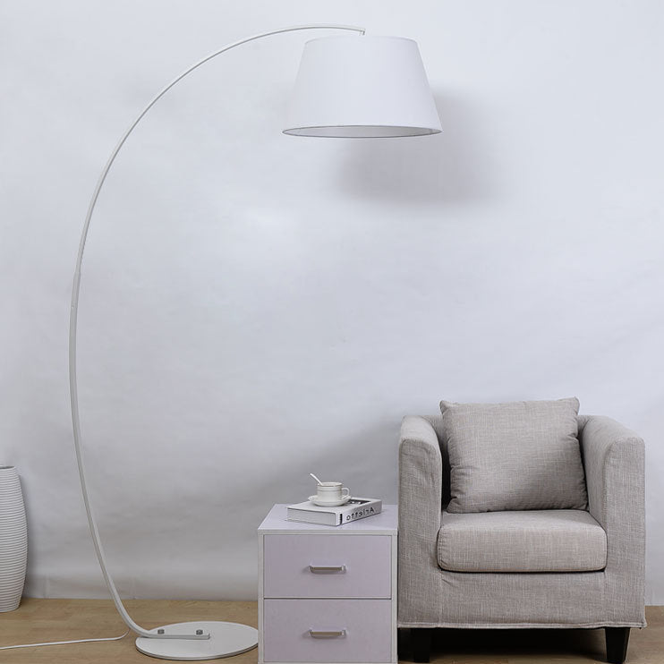 Modern Light Luxury Wrought Iron Curved Cylinder Floor Lamp - 1-Light Stand
