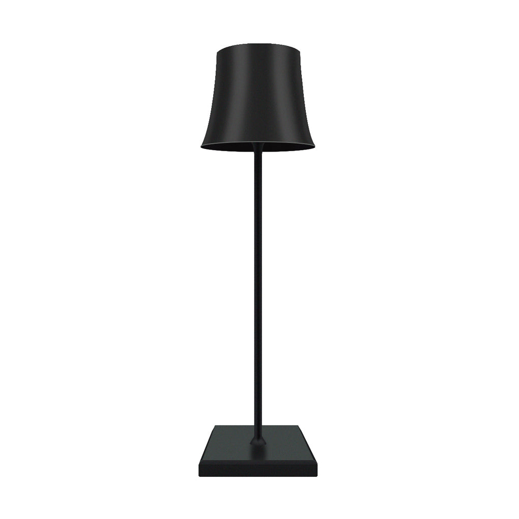 15 Inch Cordless Metal Table Lamp - Modern Black and White Design