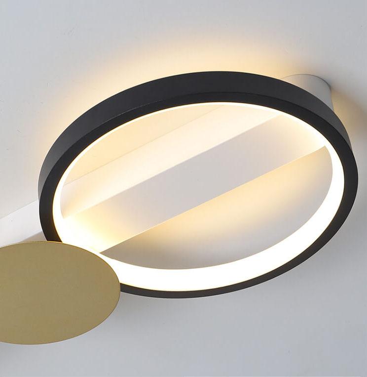 Modern Circle LED Flush Mount Track Light - 3/4/5 Light Fixture for Home, Office, and Retail Lighting