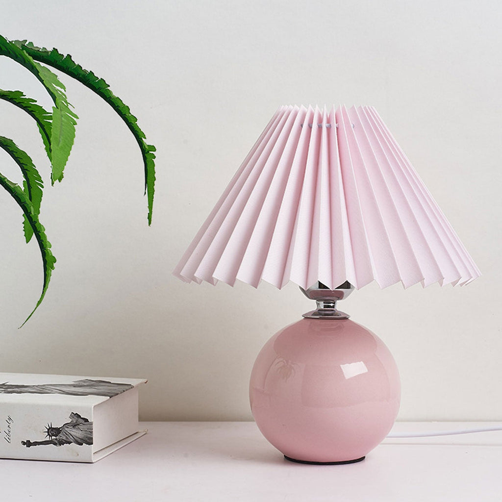 Nordic Minimalist Ceramic Pleated Table Lamp - 1-Light Design, Modern Home Decor, Scandinavian Style Lighting