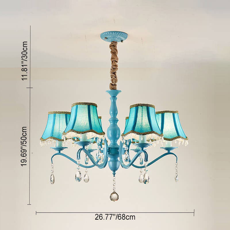 Modern Crystal Cone Iron Chandelier - 5/6/8 Light Fixture for Stylish Home Decor
